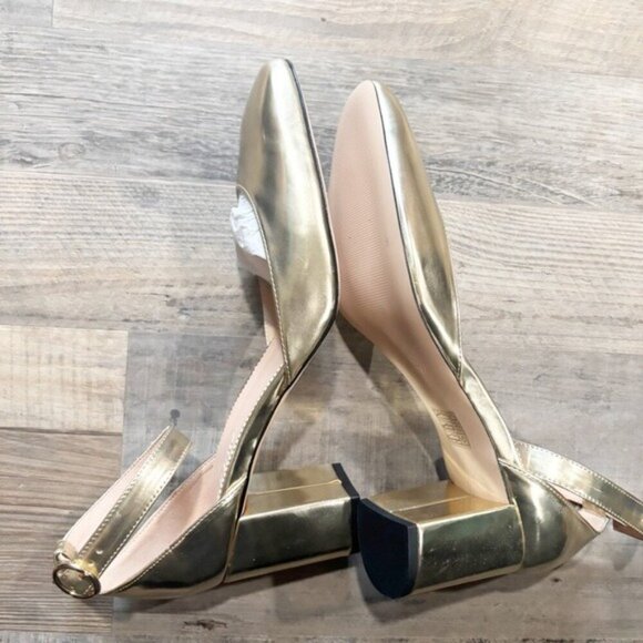 J.Crew Women’s Maisie Metallic Gold ankle-strap heels - Size 12 - Picture 9 of 11